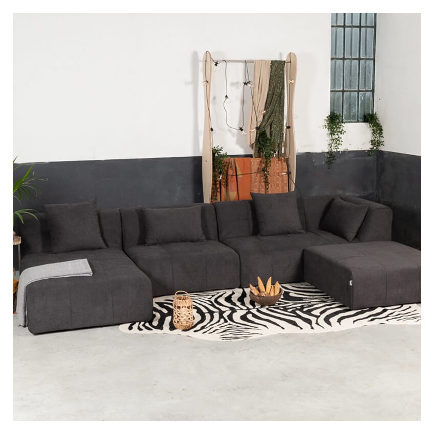 POGO CONCEPT BRONX SOFÁ MODULAR 5 PLAZAS GRIS OSCURO TAKANAP