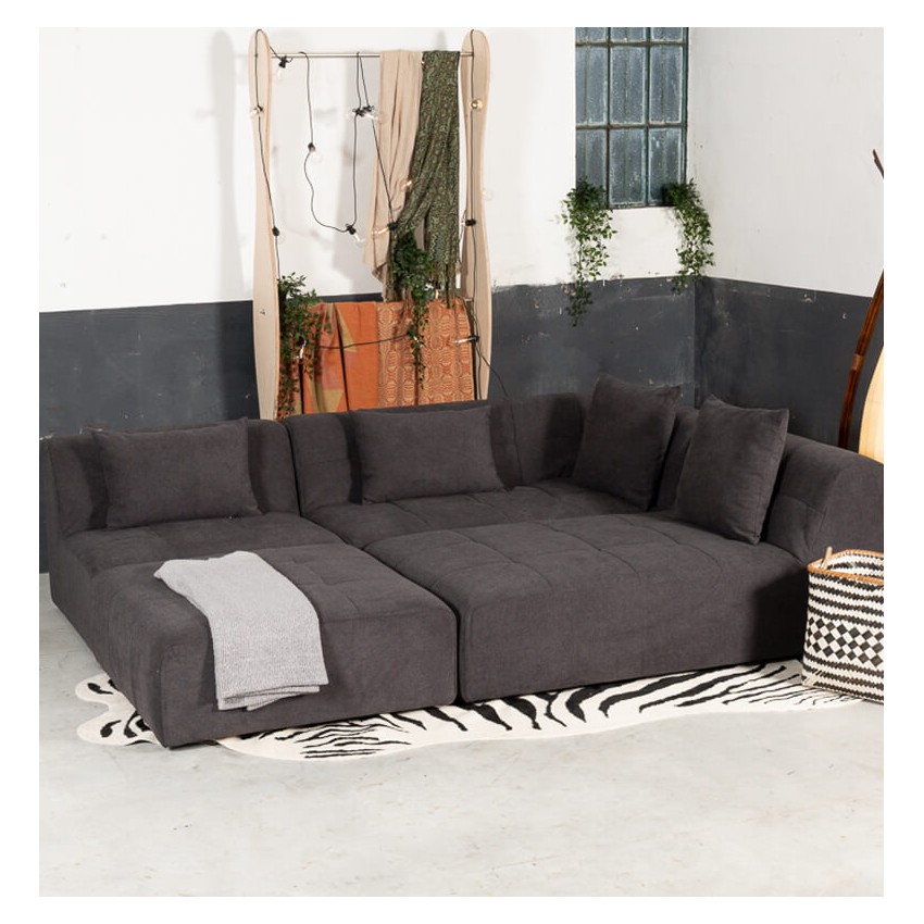 POGO CONCEPT BRONX SOFÁ MODULAR 5 PLAZAS GRIS OSCURO TAKANAP