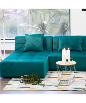 POGO CONCEPT TERCIOPELO SOFÁ MODULAR 5 PLAZAS AZUL PETRÓLEO TAKANAP