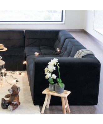 POGO SOFÁ TERCIOPELO MODULAR 5 PLAZAS NEGRO TAKANAP
