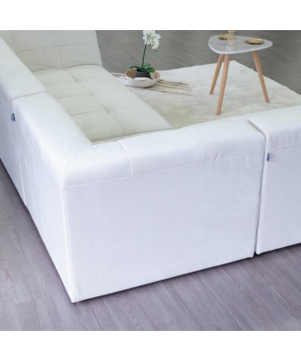 POGO SOFÁ TERCIOPELO MODULAR 5 PLAZAS BLANCO CREMA TAKANAP