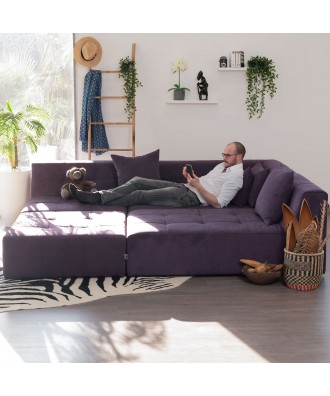 POGO CONCEPT BRONX SOFÁ MODULAR 5 PLAZAS MORADO TAKANAP