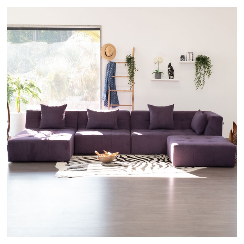 POGO CONCEPT BRONX SOFÁ MODULAR 5 PLAZAS MORADO TAKANAP