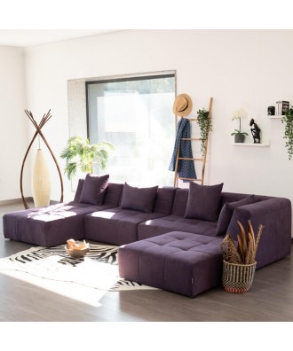 POGO CONCEPT BRONX SOFÁ MODULAR 5 PLAZAS MORADO TAKANAP