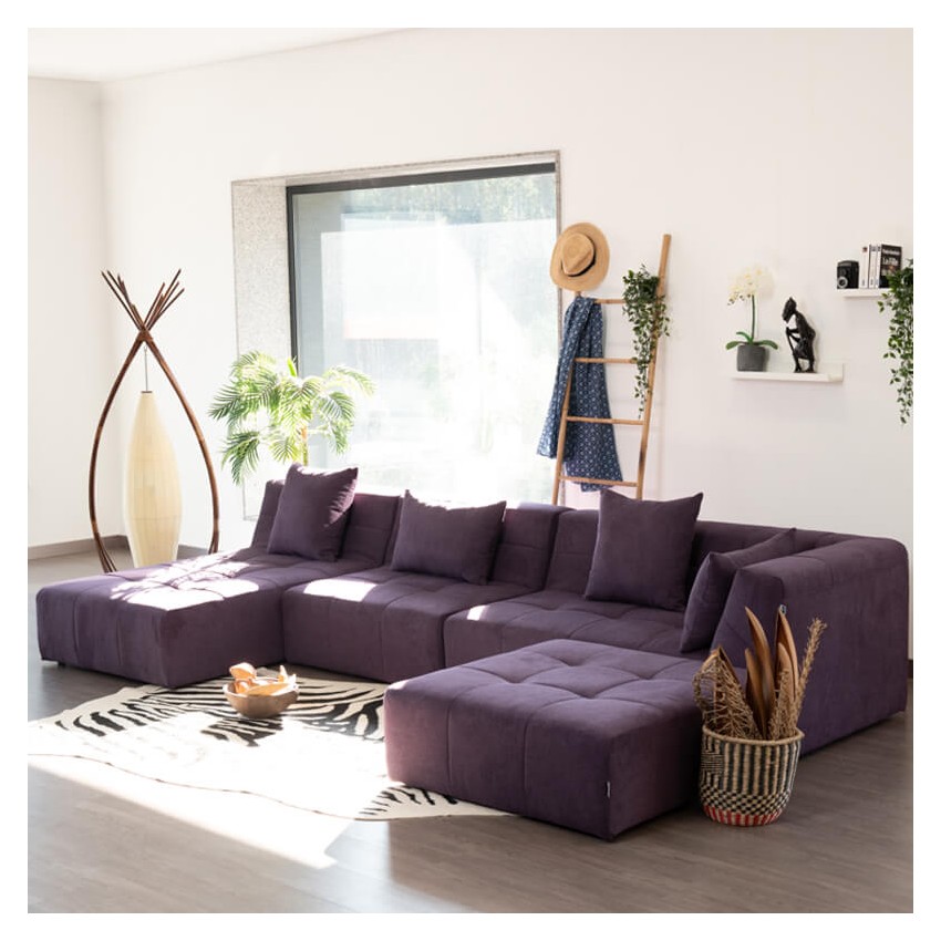 POGO CONCEPT BRONX SOFÁ MODULAR 5 PLAZAS MORADO TAKANAP