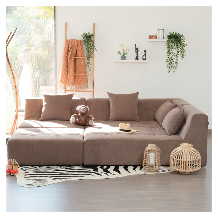 POGO CONCEPT BRONX SOFÁ MODULAR 7 PLAZAS TABACO TAKANAP