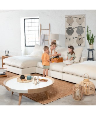 Fluffy Sofá modular 5 plazas blanco crema Takanap