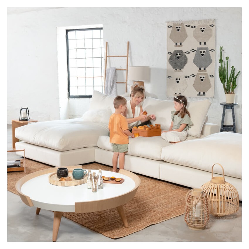 Fluffy Sofá modular 5 plazas blanco crema Takanap Fluffy Sofá modular 5 plazas blanco crema Takanap