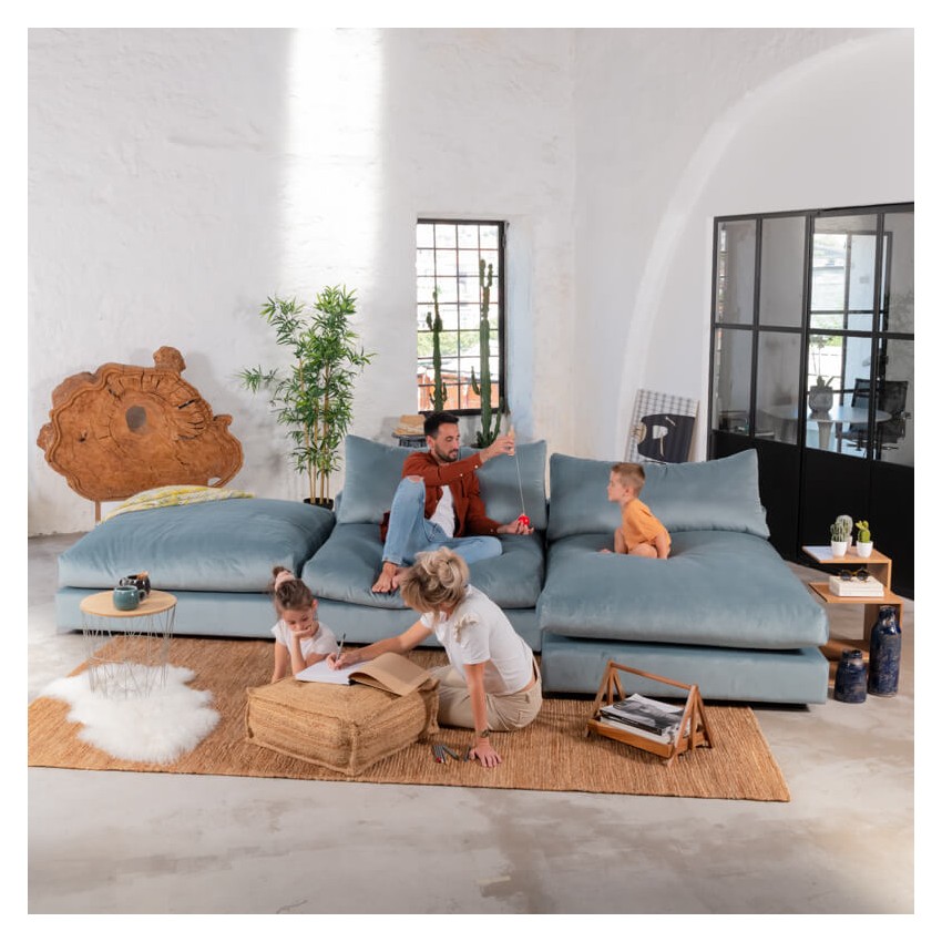 Fluffy Sofá modular 5 plazas céladon Takanap Fluffy Sofá modular 5 plazas céladon Takanap
