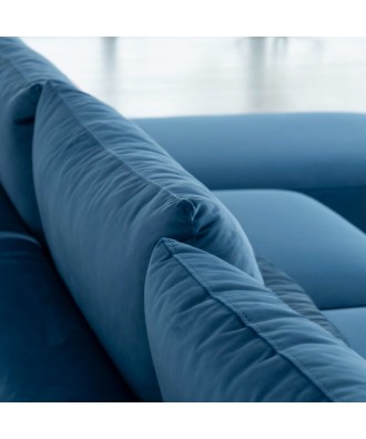 ISIS terciopelo sofá modular Takanap  azul marino 5 plazas
