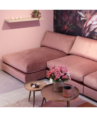 Fluffy Sofá modular 5 plazas rosa empolvado Takanap