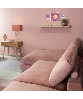 Fluffy Sofá modular 5 plazas rosa empolvado Takanap