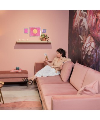 CINE CITTA TAKANAP Rosa empolvado Sofá panorámico 6 plazas