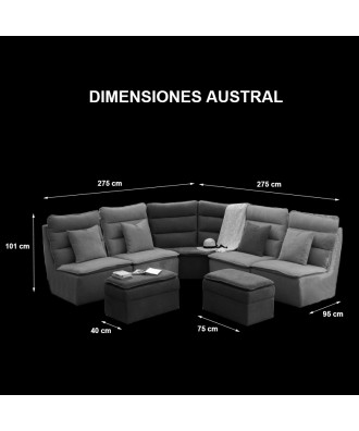 TAKANAP AUSTRAL Sofá panorámico 5 plazas