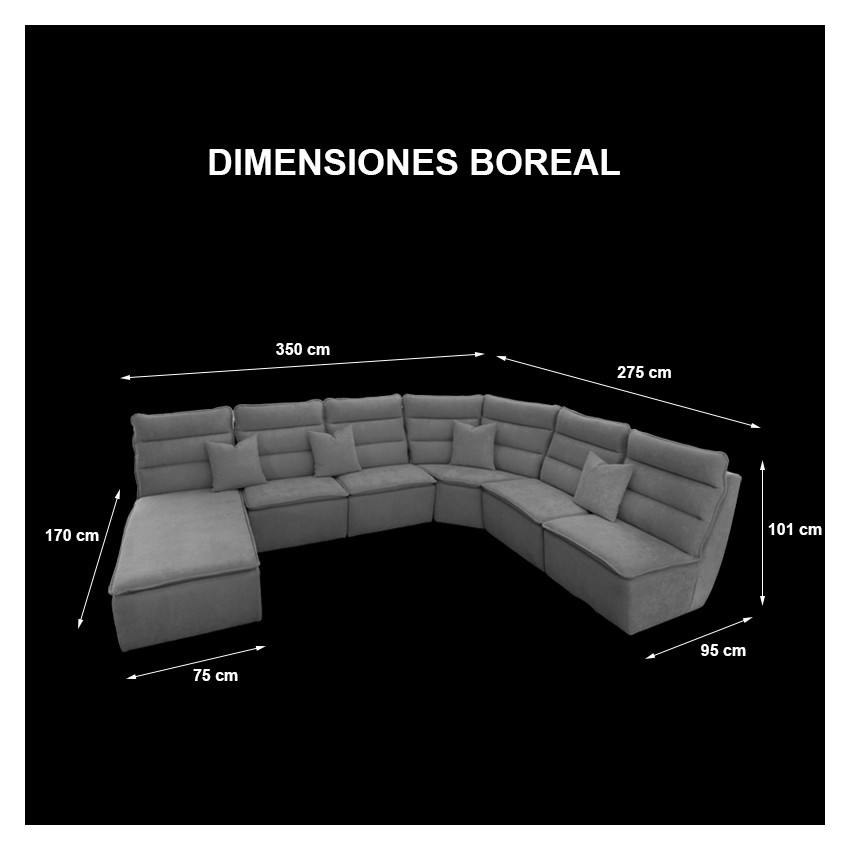 TAKANAP BOREAL Sofá panorámico 7 plazas