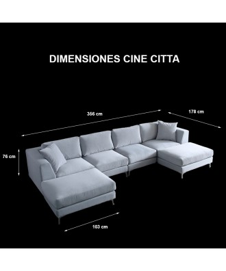 CINE CITTA TAKANAP Sofá panorámico 6 plazas