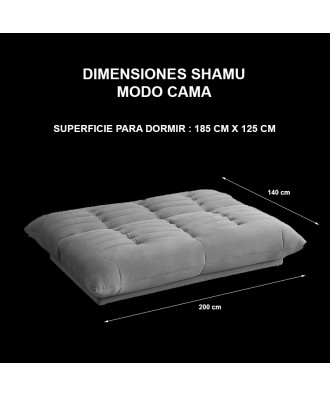 Dimensiones Sofá cama Shamu modo cama Takanap 2 plazas