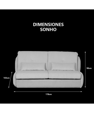 Dimensiones Sofá cama Sonho Takanap 2 plazas