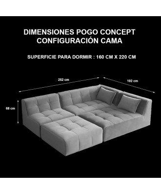 DIMENSIONES POGO CONCEPT MODO SOFÁ CAMA TAKANAP