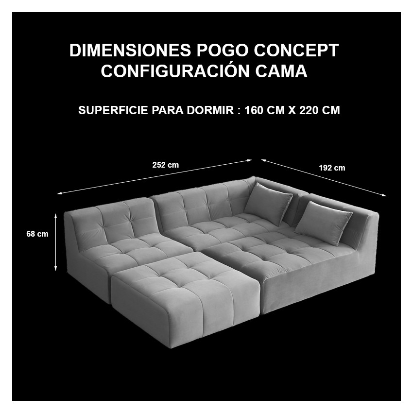 DIMENSIONES POGO CONCEPT MODO SOFÁ CAMA TAKANAP