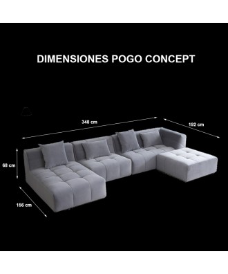 DIMENSIONES POGO CONCEPT MODO SOFÁ RECTO TAKANAP