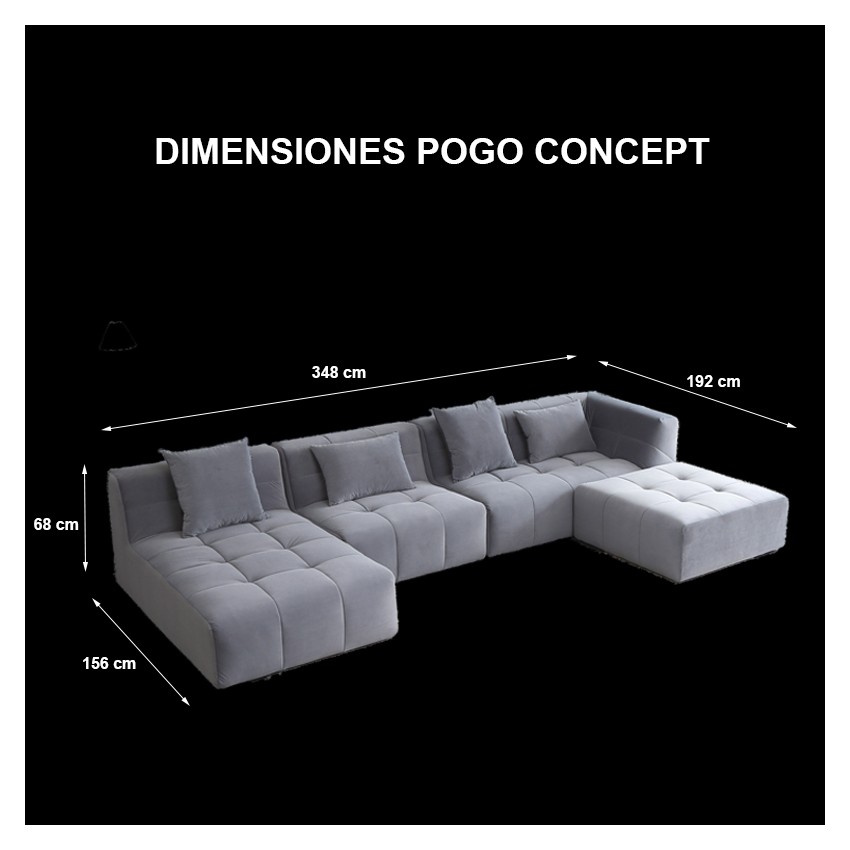 DIMENSIONES POGO CONCEPT MODO SOFÁ RECTO TAKANAP