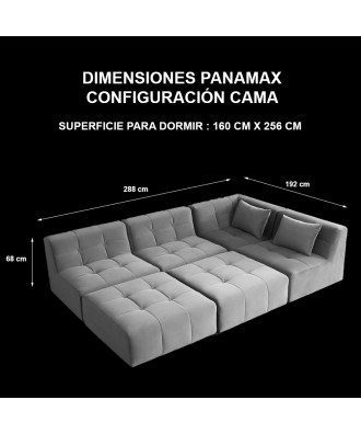 DIMENSIONES SOFÁ MODULAR PANAMAX MODO CAMA TAKANAP