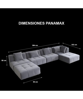 DIMENSIONES PANAMAX  SOFÁ MODULAR 7 PLAZAS  TAKANAP