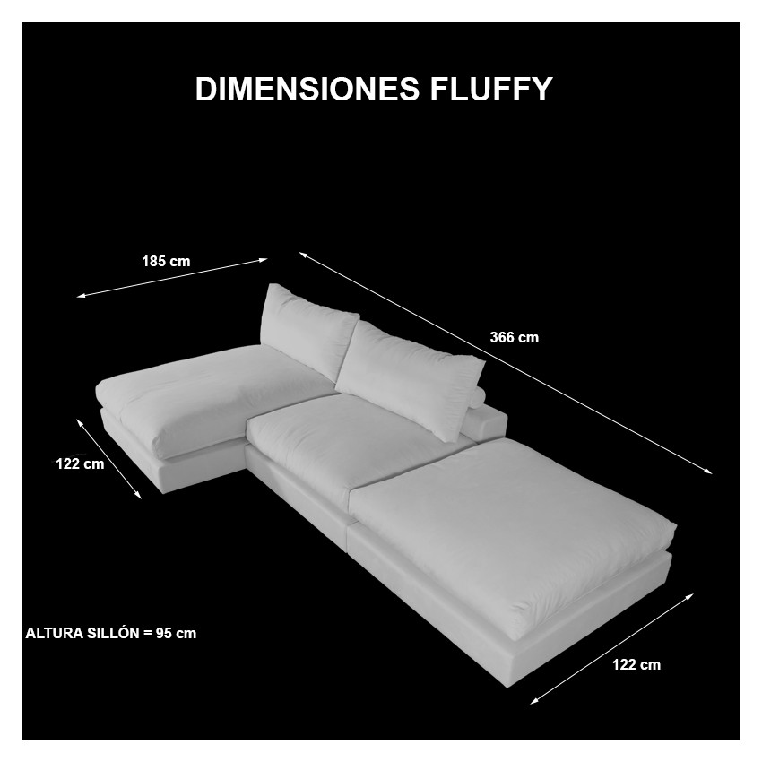 Fluffy Sofá modular 5 plazas Takanap