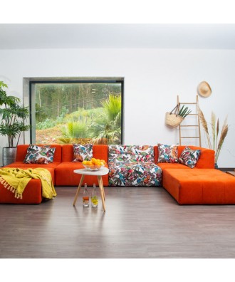 PANAMAX COUTURE SOFÁ MODULAR 7 PLAZAS NARANJA TAKANAP