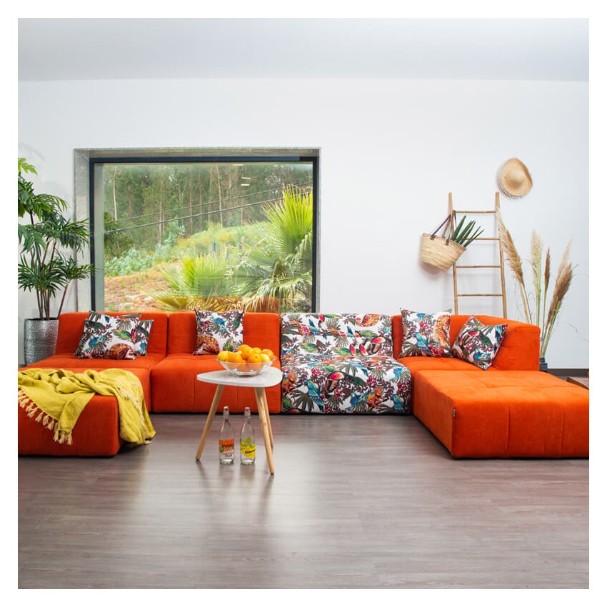 PANAMAX COUTURE SOFÁ MODULAR 7 PLAZAS NARANJA TAKANAP