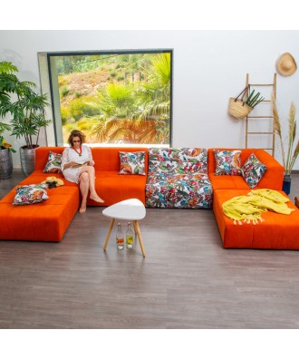 PANAMAX COUTURE SOFÁ MODULAR 7 PLAZAS NARANJA TAKANAP